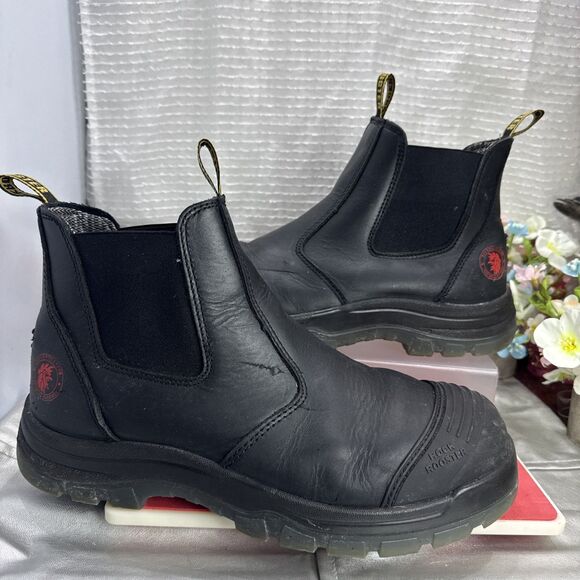 (P5)ROCKROOSTER wide work boots w/steel toe, slip-on, leather safety boots, S/13 main image 5